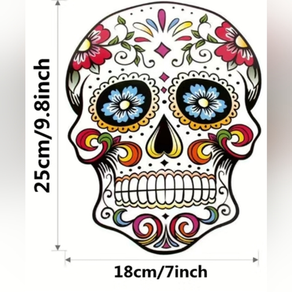 LARGE SKULL Print Denim Jacket. - Picture 2 of 5